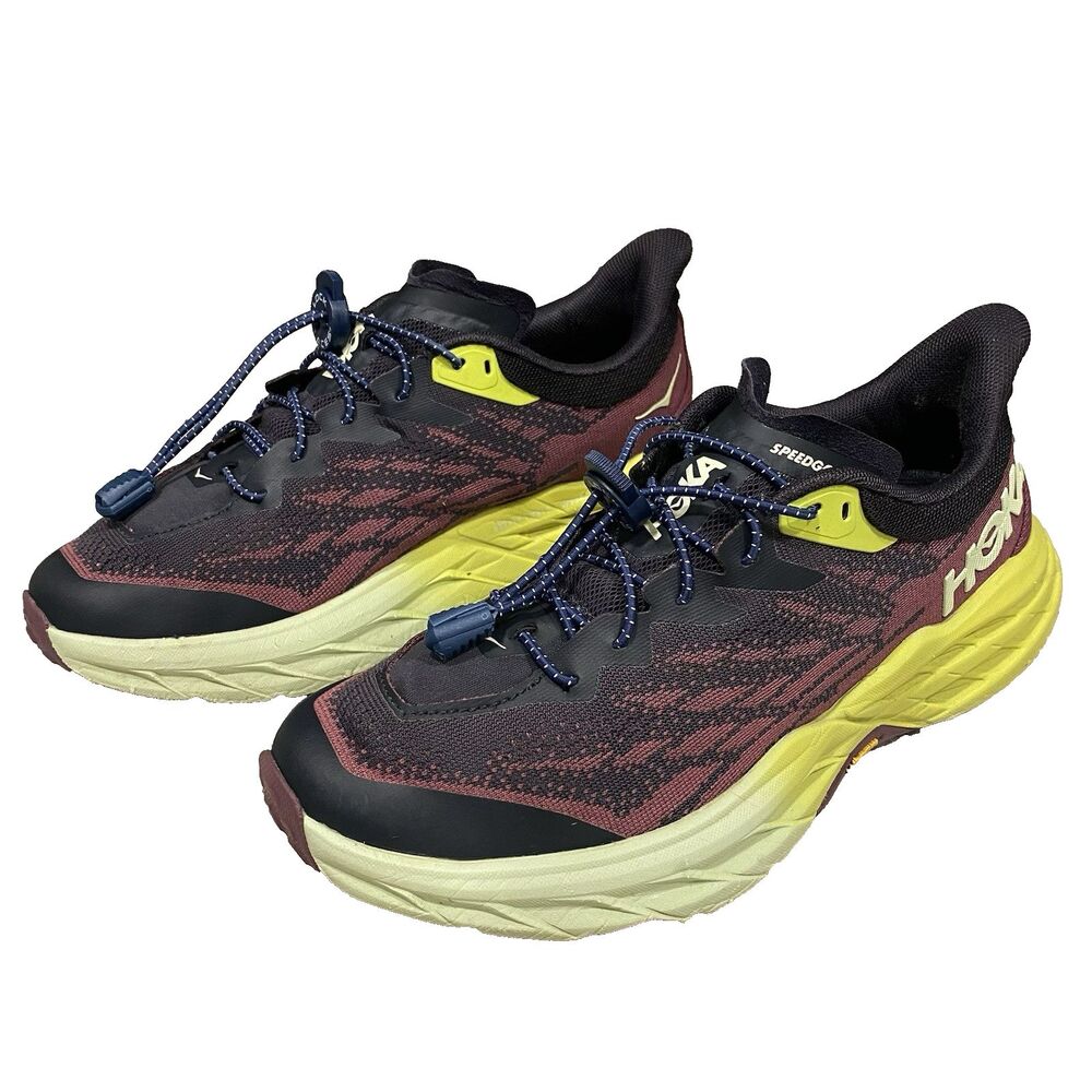 HOKA Speedgoat 5 Womens 7.5 B Blue Graphite Evening Primrose Trail Running